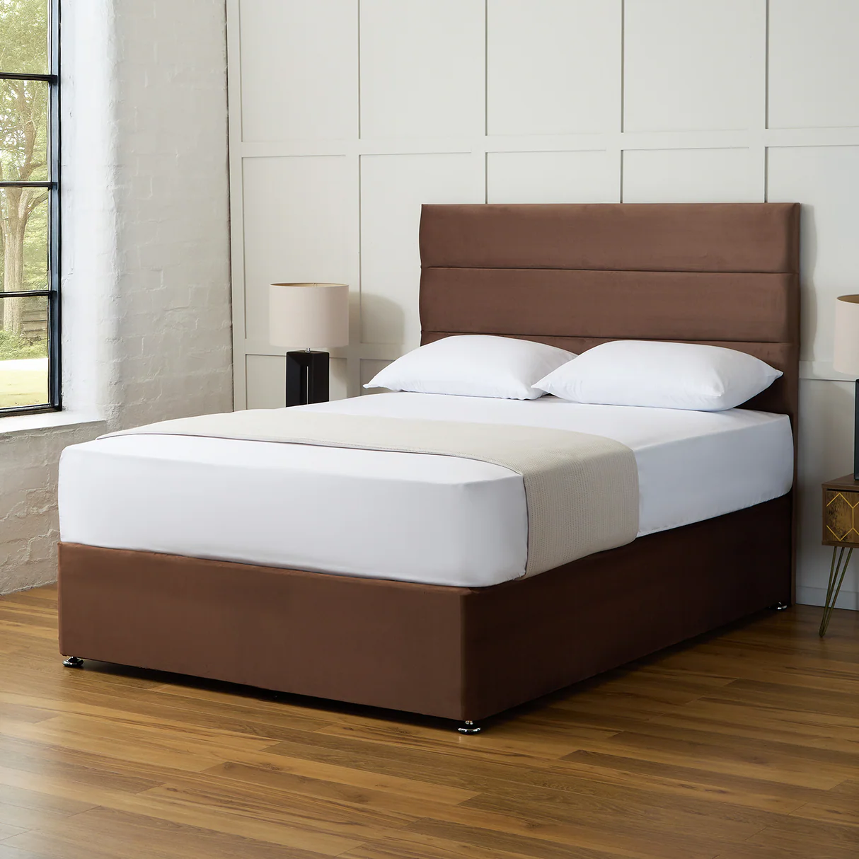 Opulence Vencil Divan Bed Set with Headboard UK | Buy Online | Free Delivery - Premium quality divan from Newcastle Beds Opulence Vencil Divan Bed Set with Headboard UK - Main view of premium divan from Newcastle Beds UK